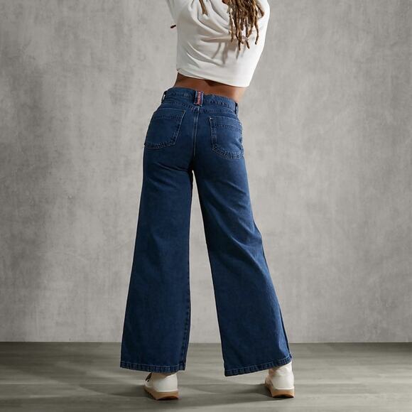 Kickers UK Classic Denim Baggy Indigo Blue Jeans Pants Women’s Size 34 - Picture 1 of 11